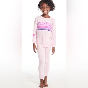 NWT CHASER Girls Weekend Pink Sweatsuit - Size 7 Years
